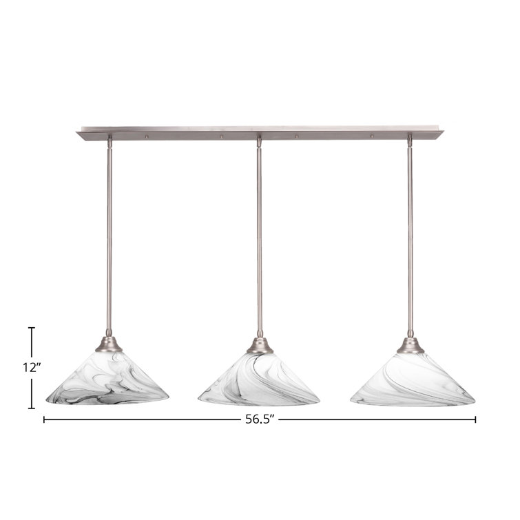 Orren Ellis Debary 3 Light Kitchen Island Modern Linear Pendant